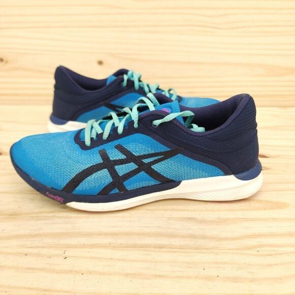 Asics FuzeX Rush Women's Running Shoes Sz 8 Blue Black Sneakers Athletic Trainer - Picture 1 of 8
